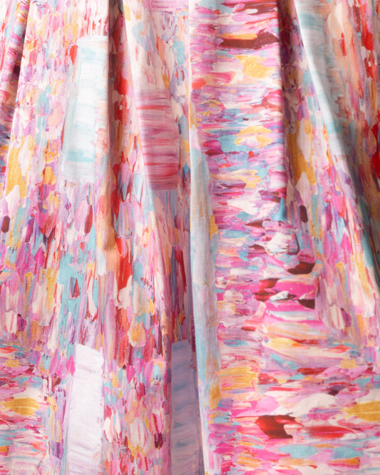 Pink colorful abstract patterned fabric
