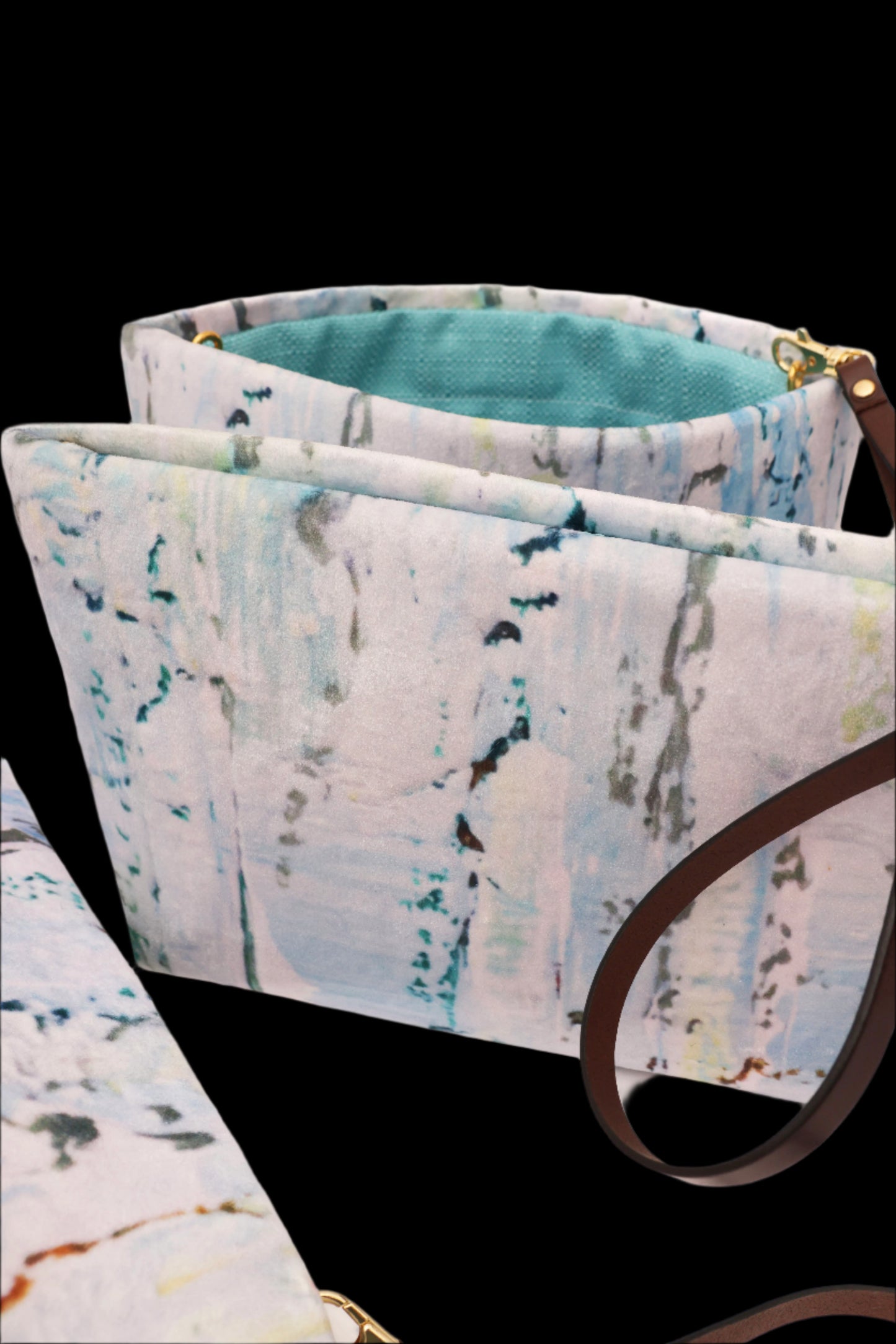 Handbag - Velvet Clutch- Celestial Tides