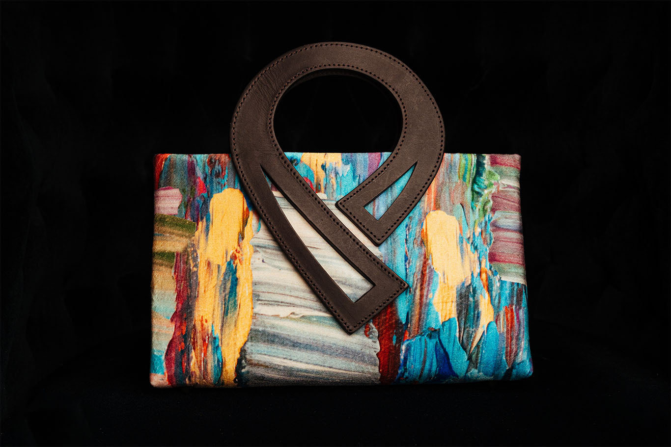 Handbag - Each Day- Angular Leather Handle in Chocolate