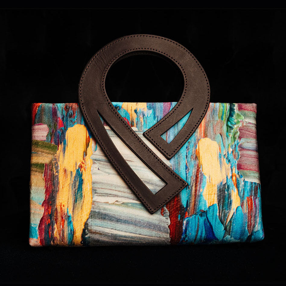 Handbag - Each Day- Angular Leather Handle in Chocolate