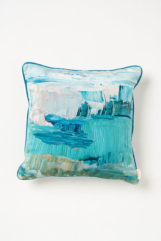 Pillow 20 x 20 with Teal Cording - Just Breathe