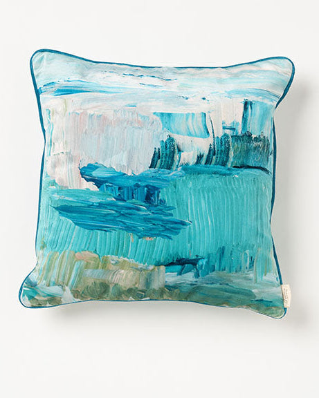 Just Breathe, Teal Cording - Velvet Pillow