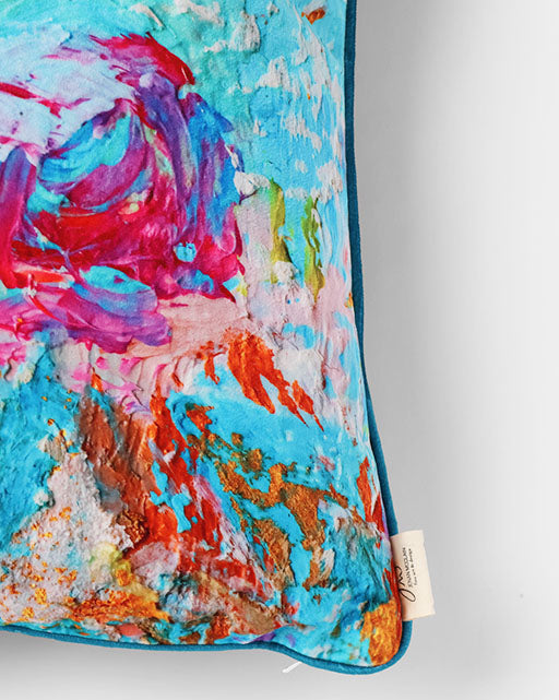 Our Little Angel, Teal-cording - Velvet Pillow