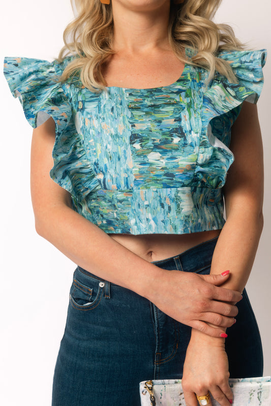 Cotton Sateen Flutter Sleeve Shirt - Light of the Seekers
