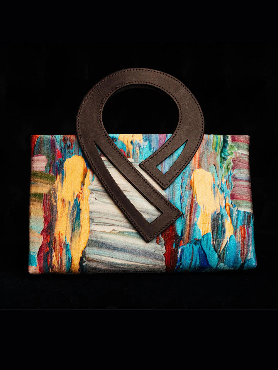 Handbag - Each Day- Angular Leather Handle in Chocolate