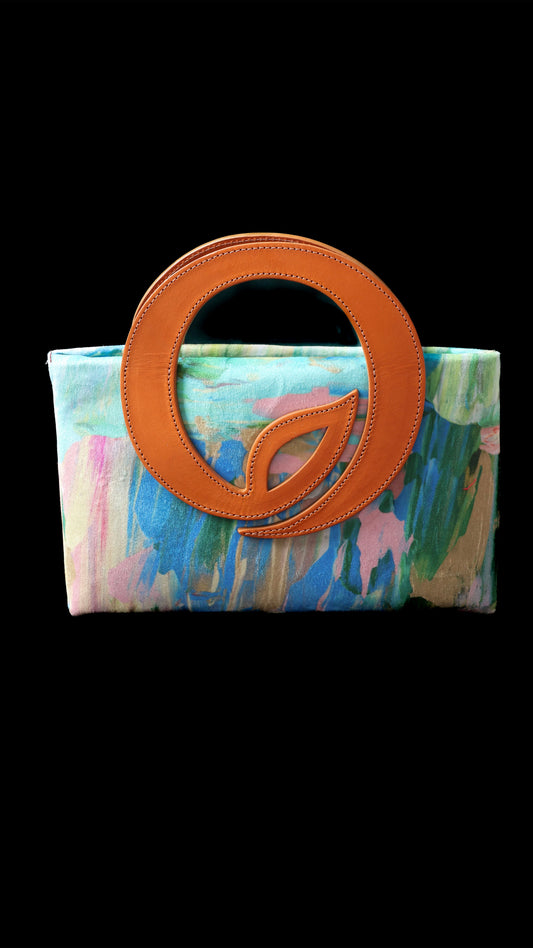 Handbag - The Isla- Leaf Leather Handle in Caramel